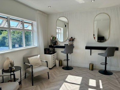 Lash tech/aesthetics/semi permanent make up beauty room and make up chair on busy high street